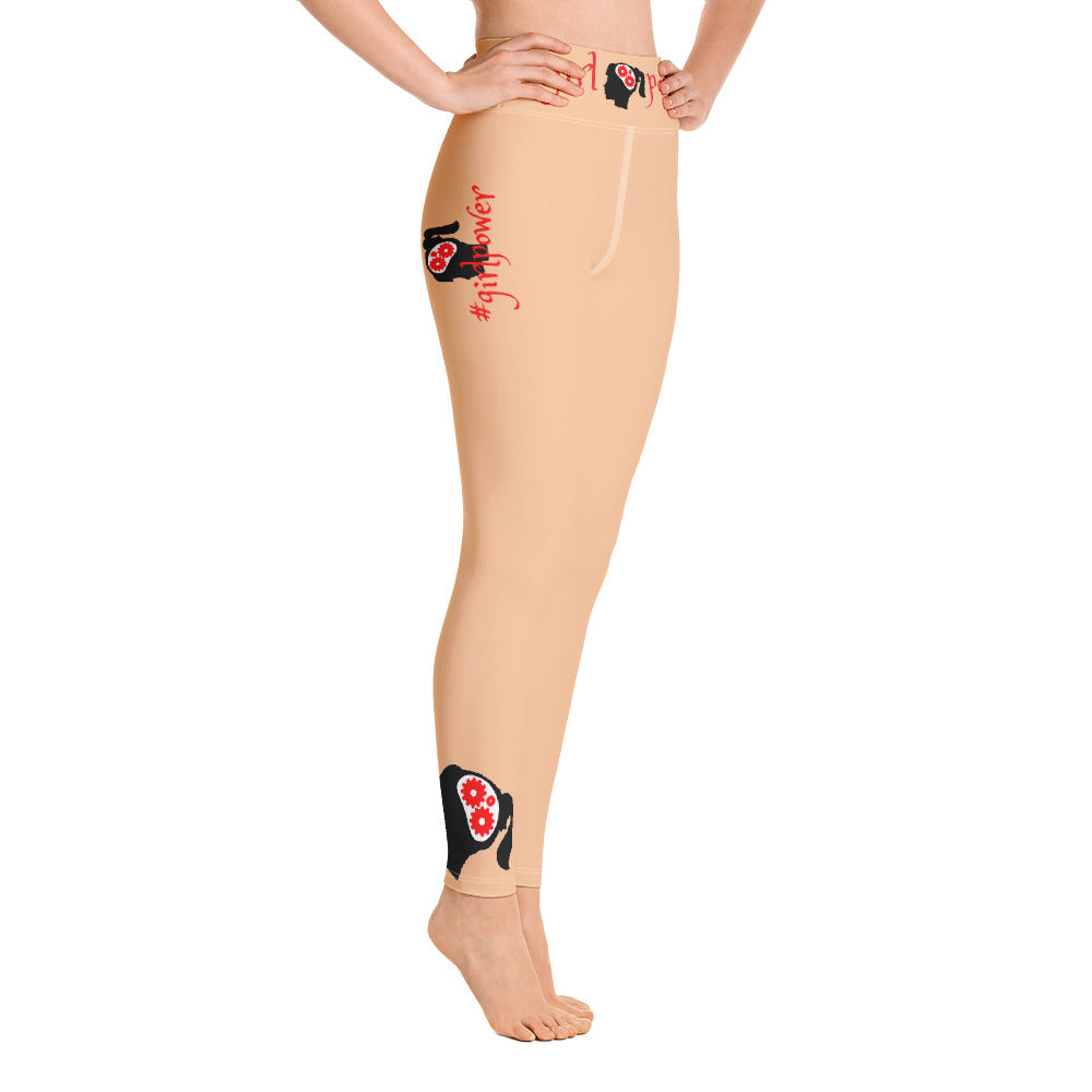 Athletic Wear Leggings for Active Girls- #girlpower. Wear-Your-Attitude Yoga Pants- Black, Beige, Plum . WickedYo.